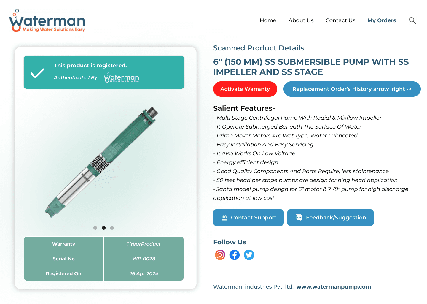 Waterman Warranty